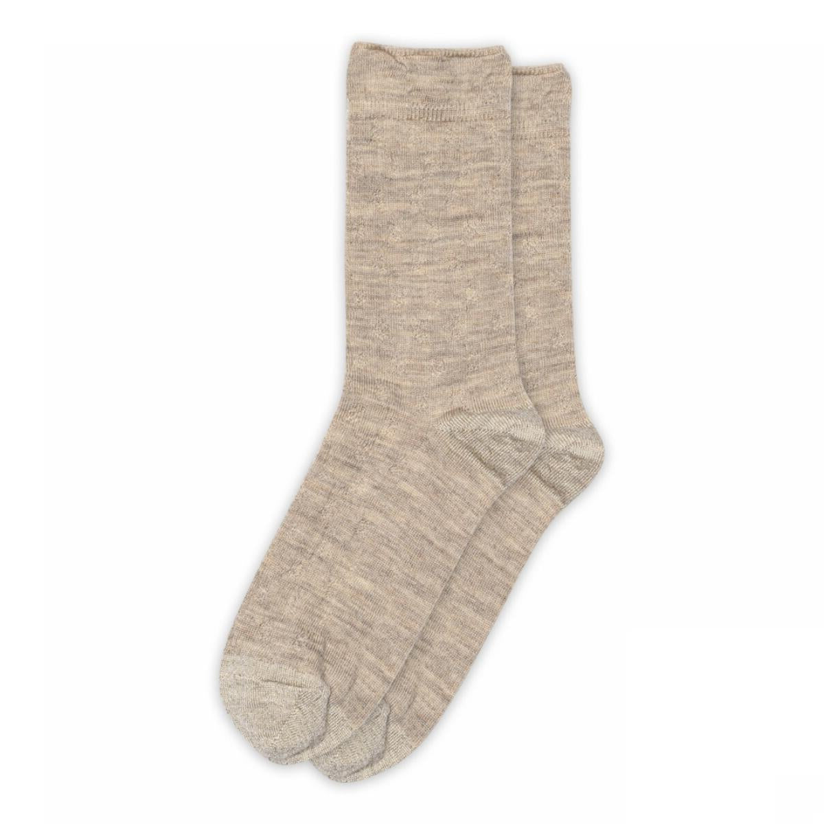 Margrethe strømper - Light Brown Melange